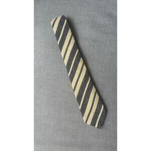Suit Supply Men’s Cotton linen Silk wool striped tie grey tan stripe suitsupply